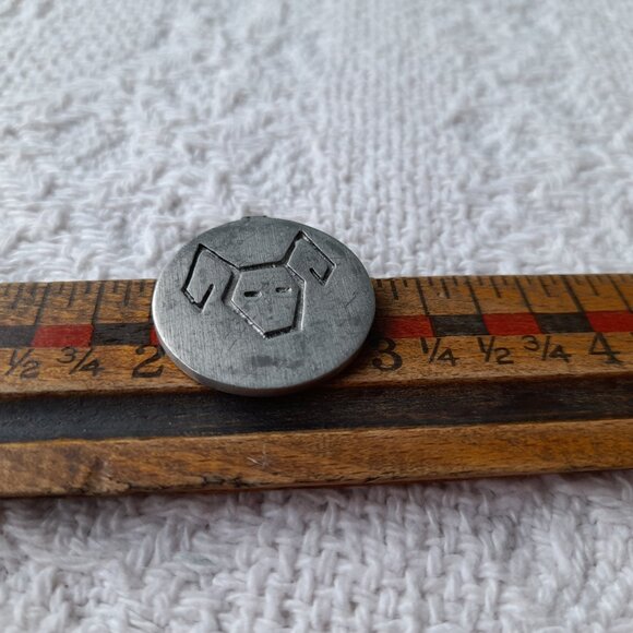 Vintage Aries Pendant Brutalist Jewelry Aitkens Pewter Zodiac Astrology Men - Picture 9 of 11